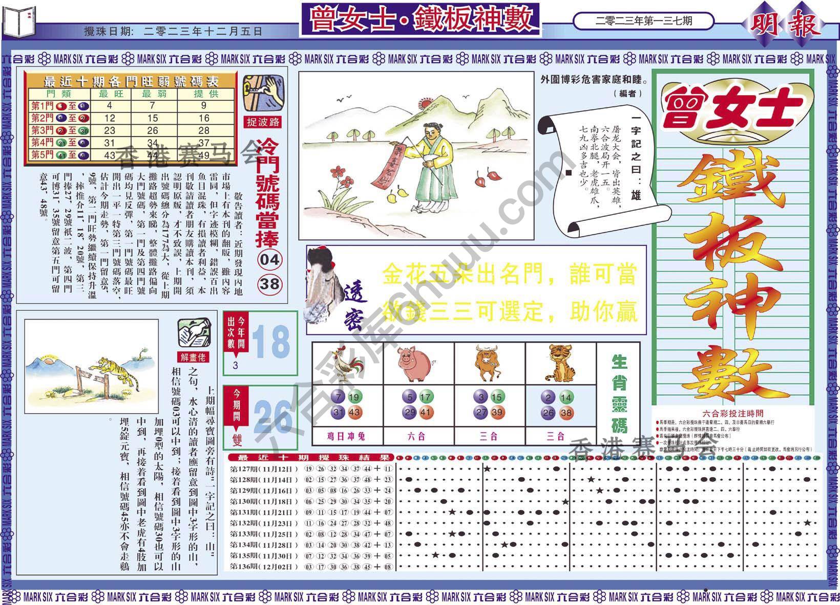 曾女士铁板神数