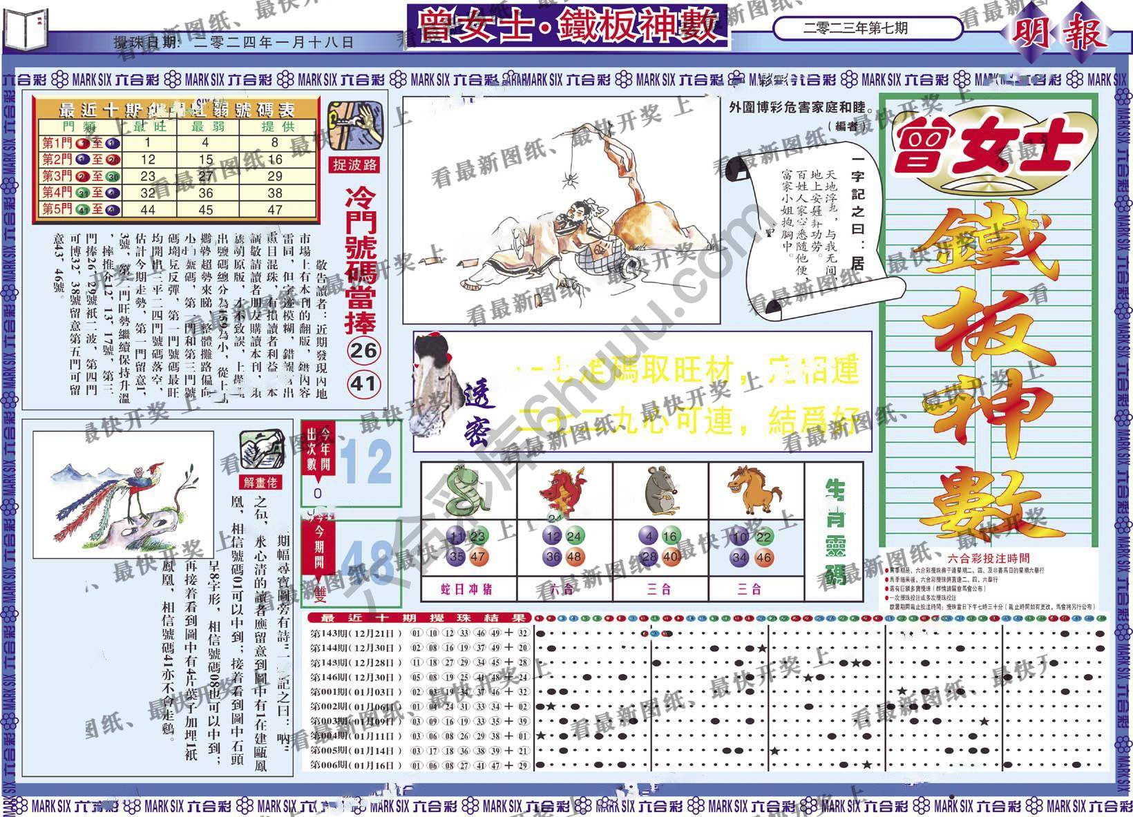 曾女士铁板神数