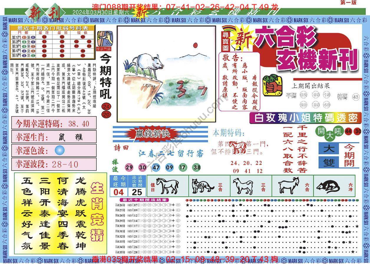 新六合彩特码新刊