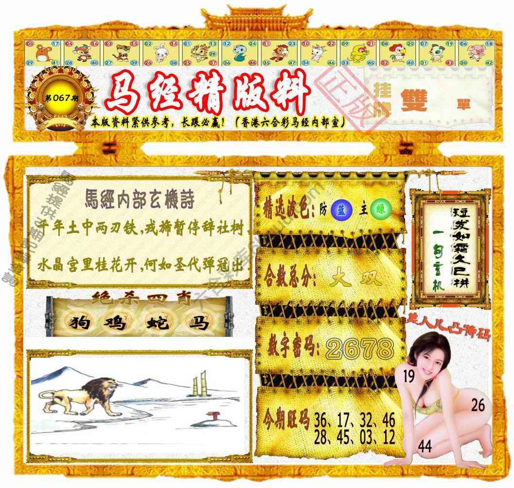 马经精版料
