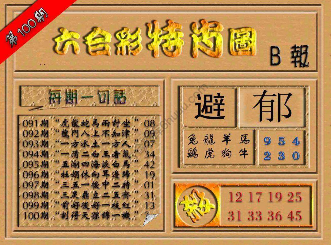 六合彩特肖图