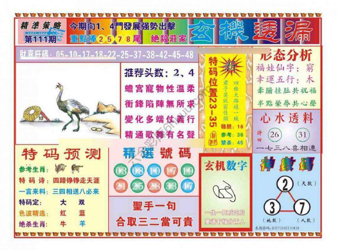 玄机透漏