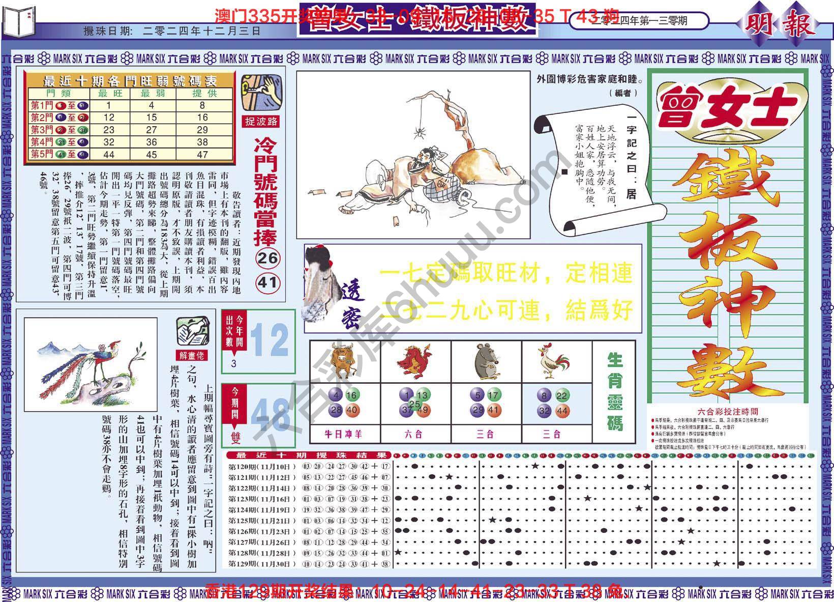 曾女士铁板神数