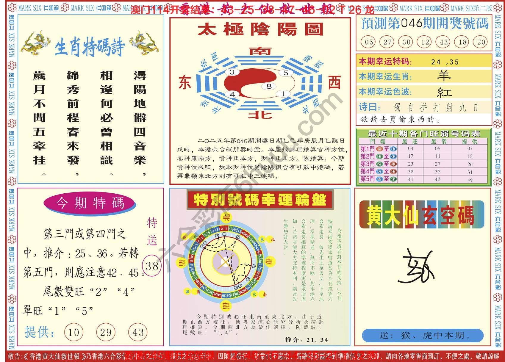 香港黄大仙救世报