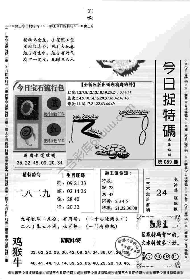 狮王今日抓特码