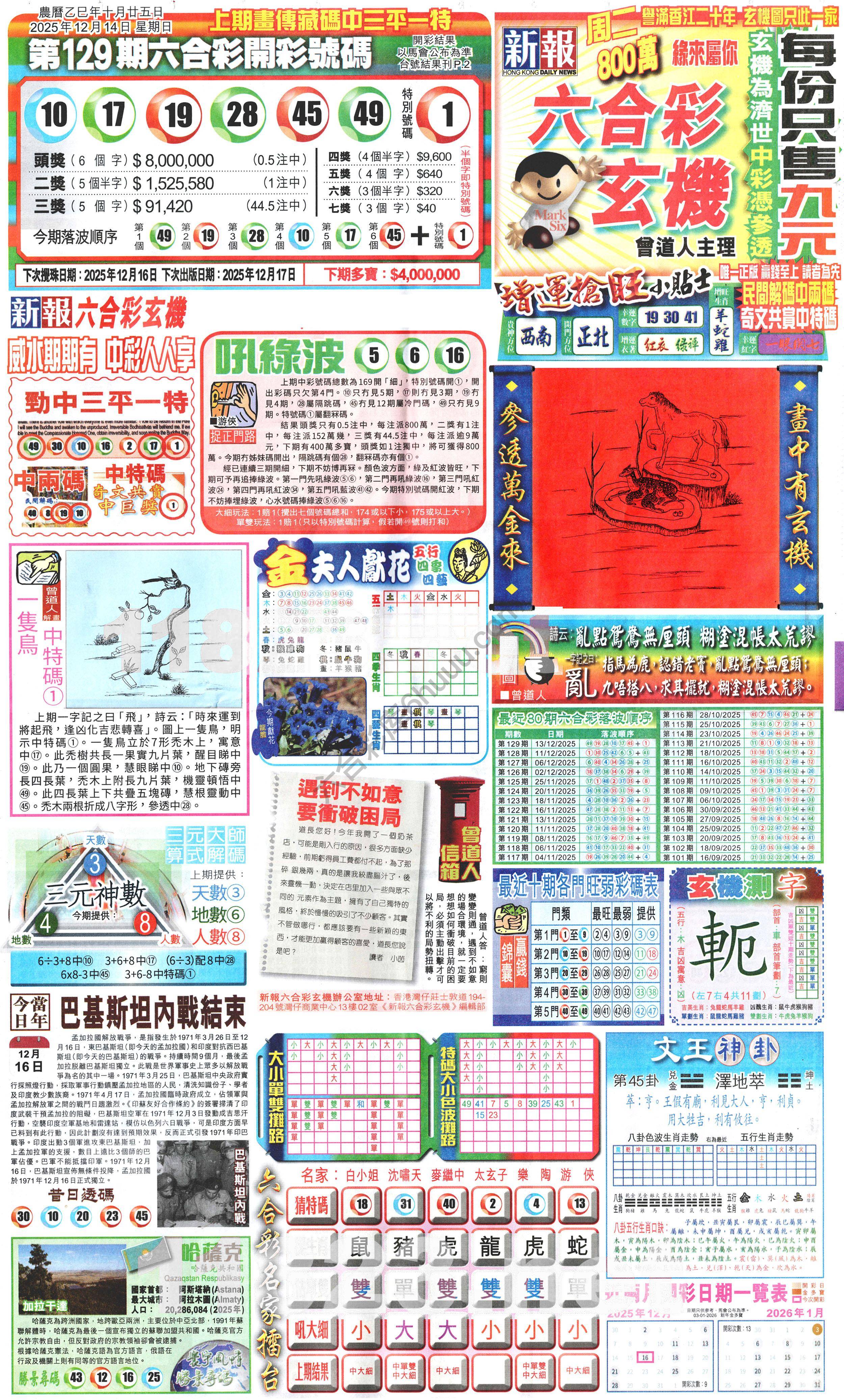 新报六合彩玄机