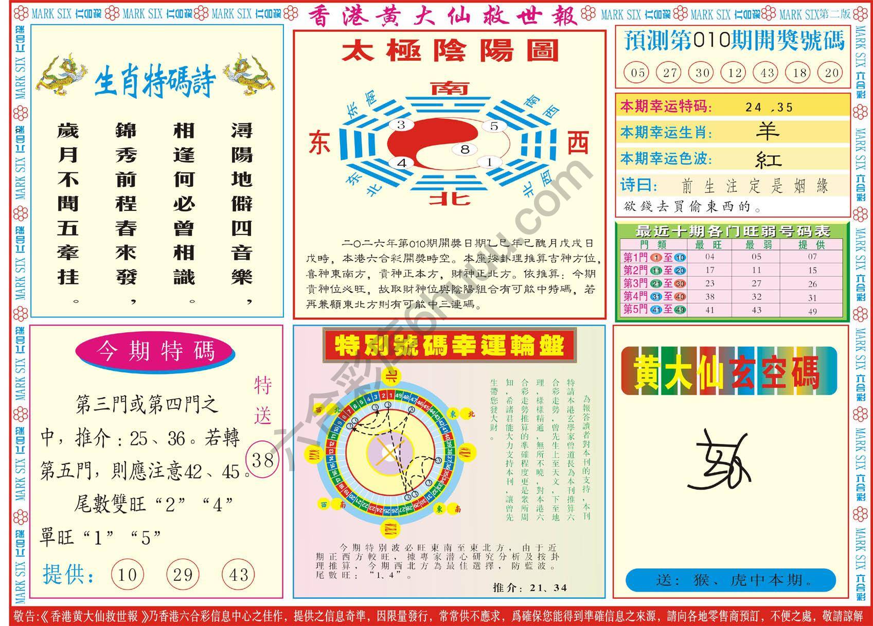 香港黄大仙救世报