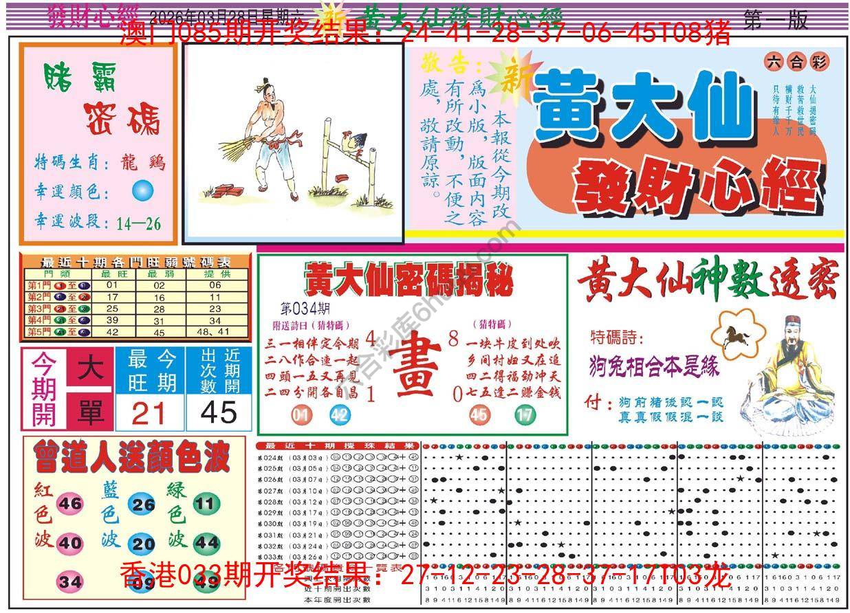黄大仙发财心经