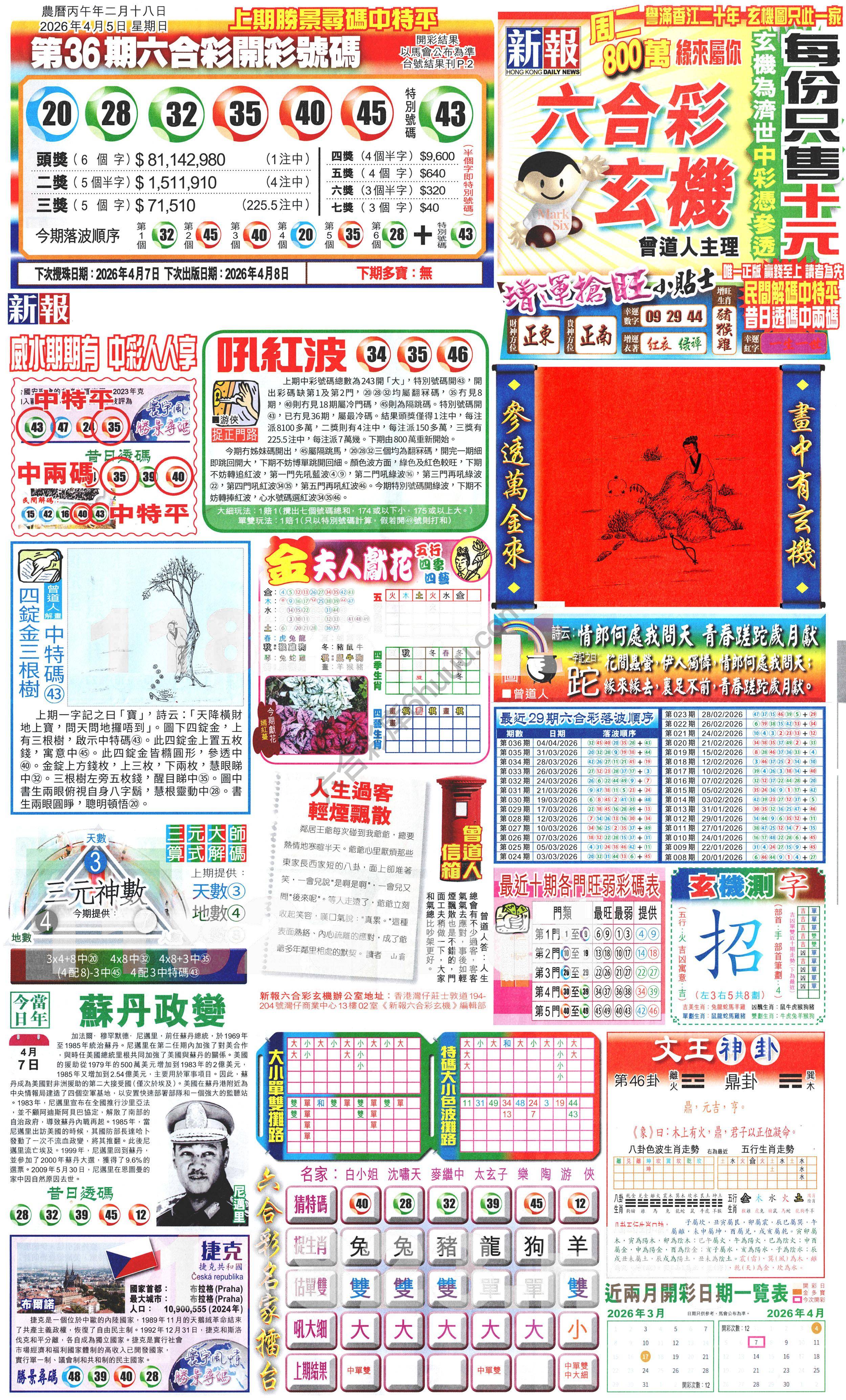 新报六合彩玄机