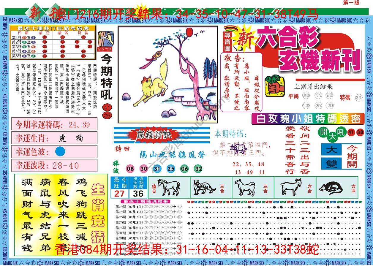 新六合彩特码新刊