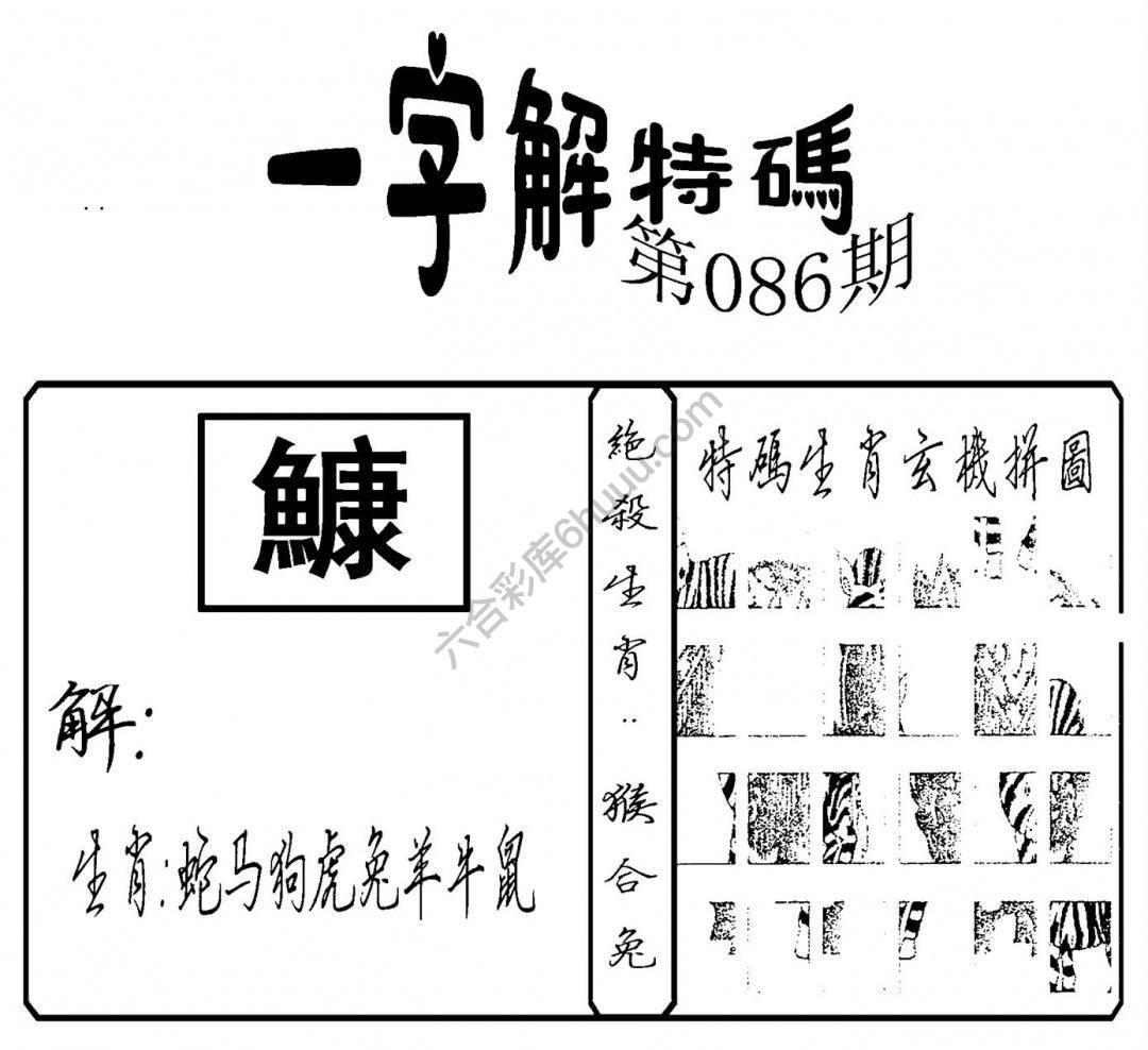 一字解特码