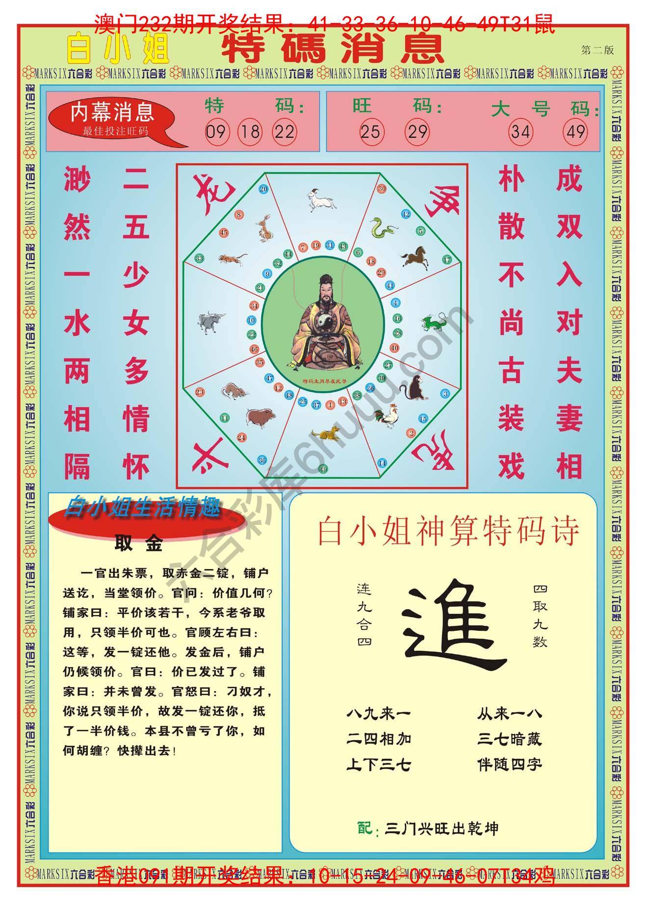 白小姐特码消息