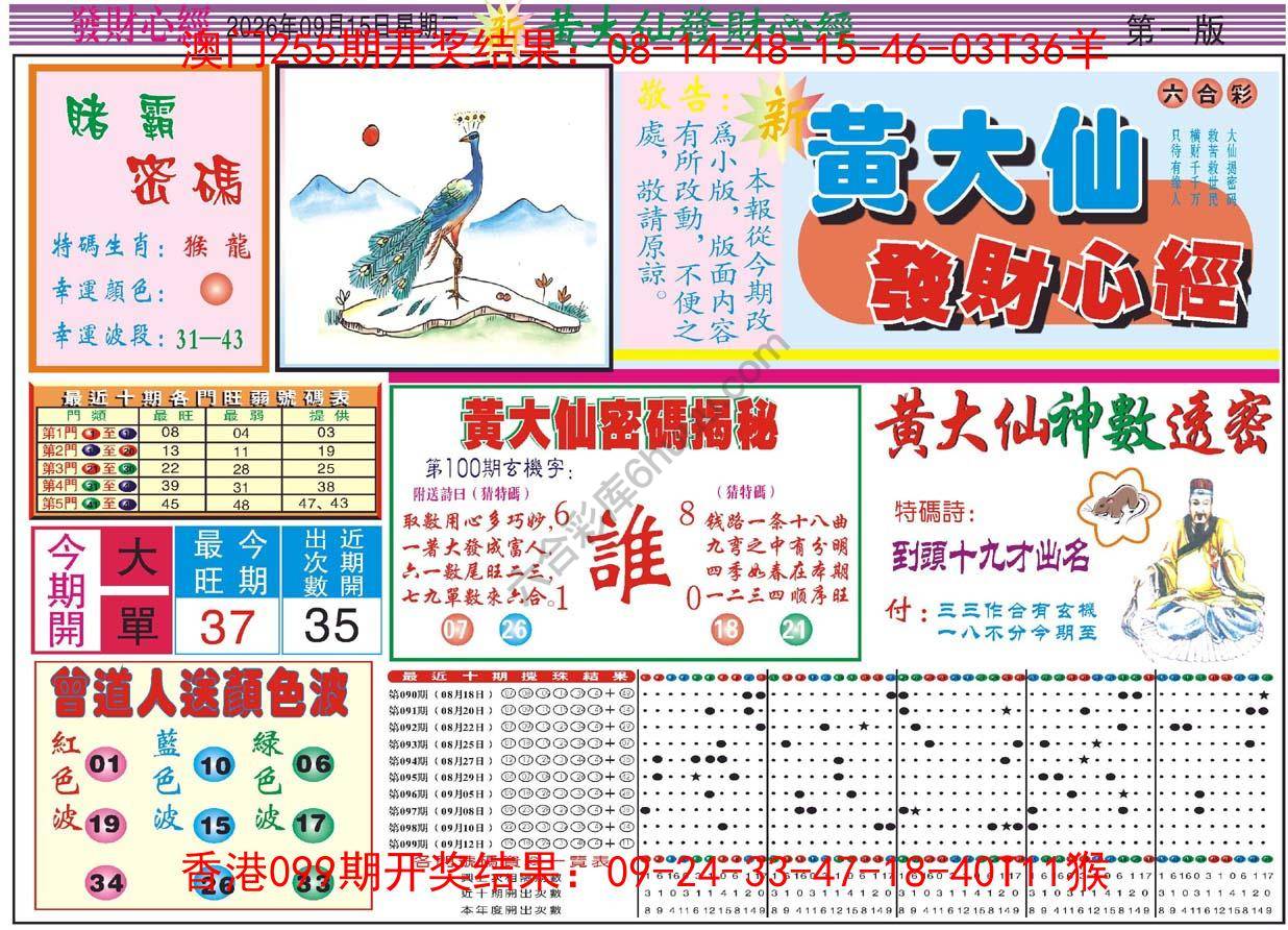 黄大仙发财心经