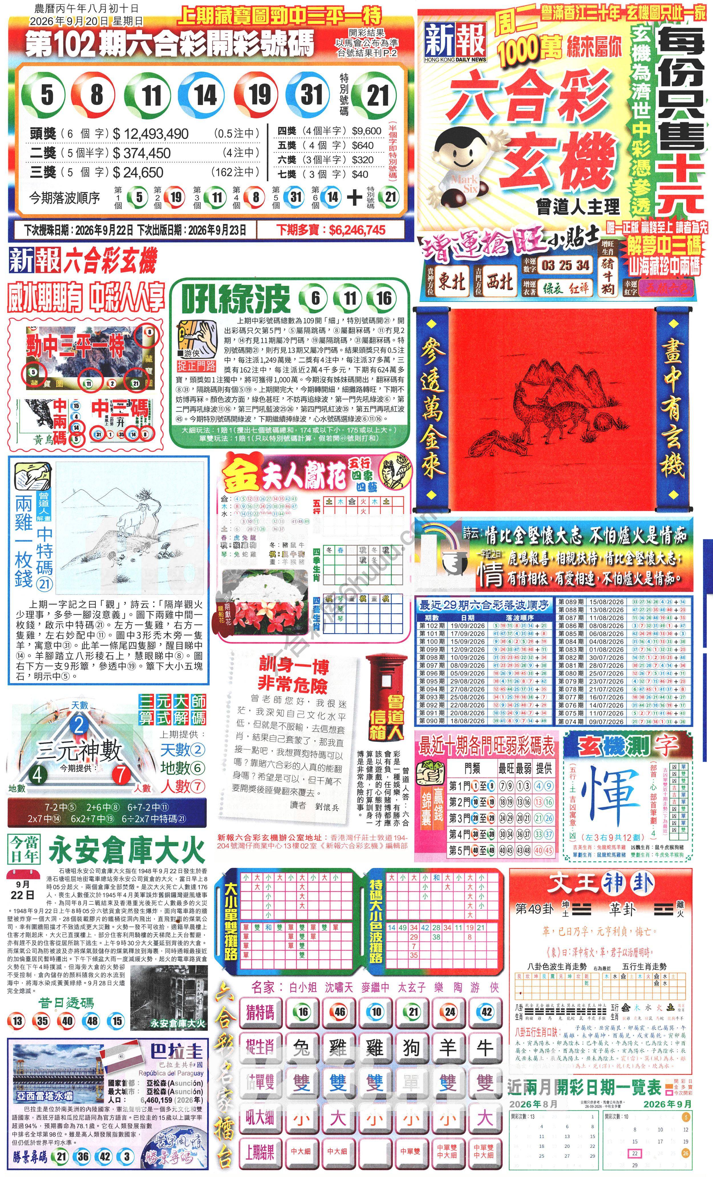 新报六合彩玄机