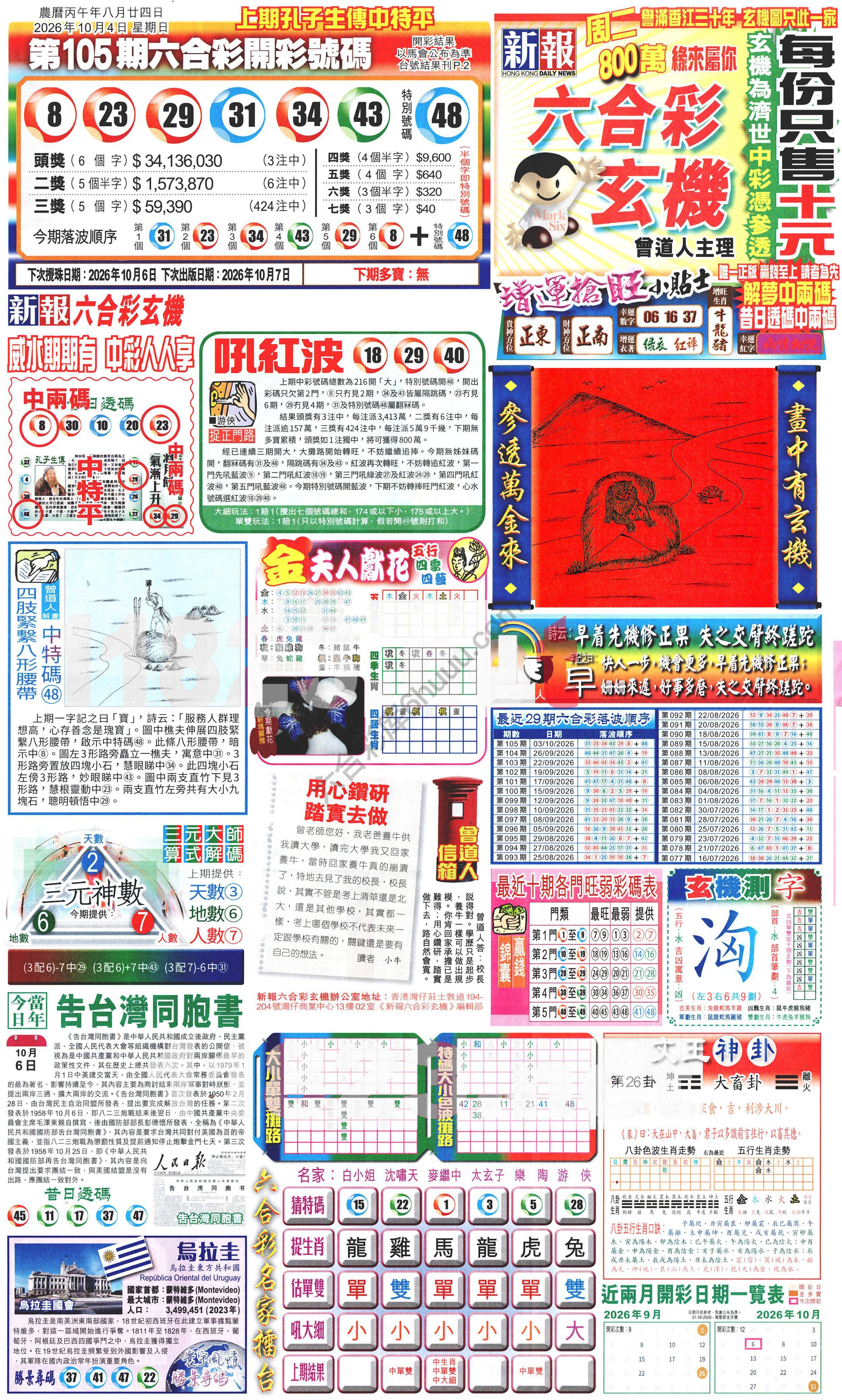 新报六合彩玄机