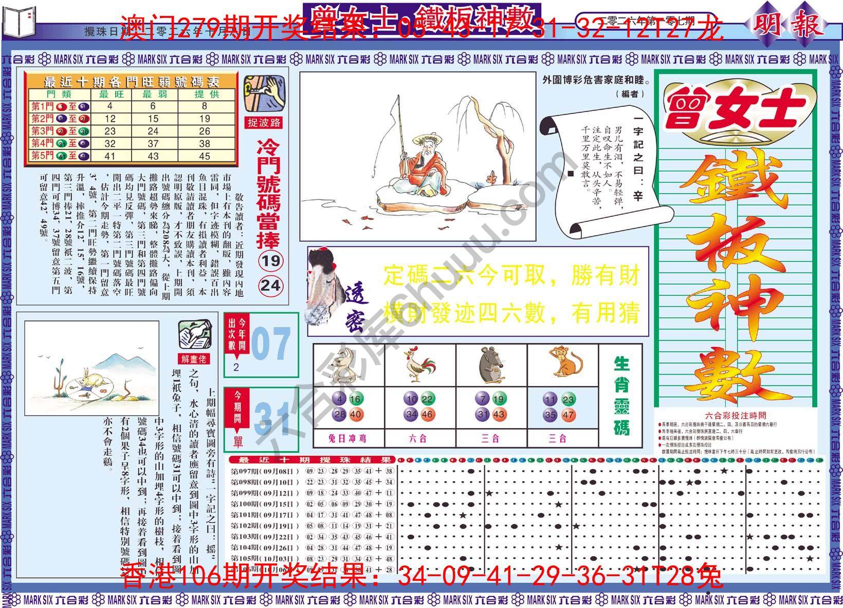 曾女士铁板神数