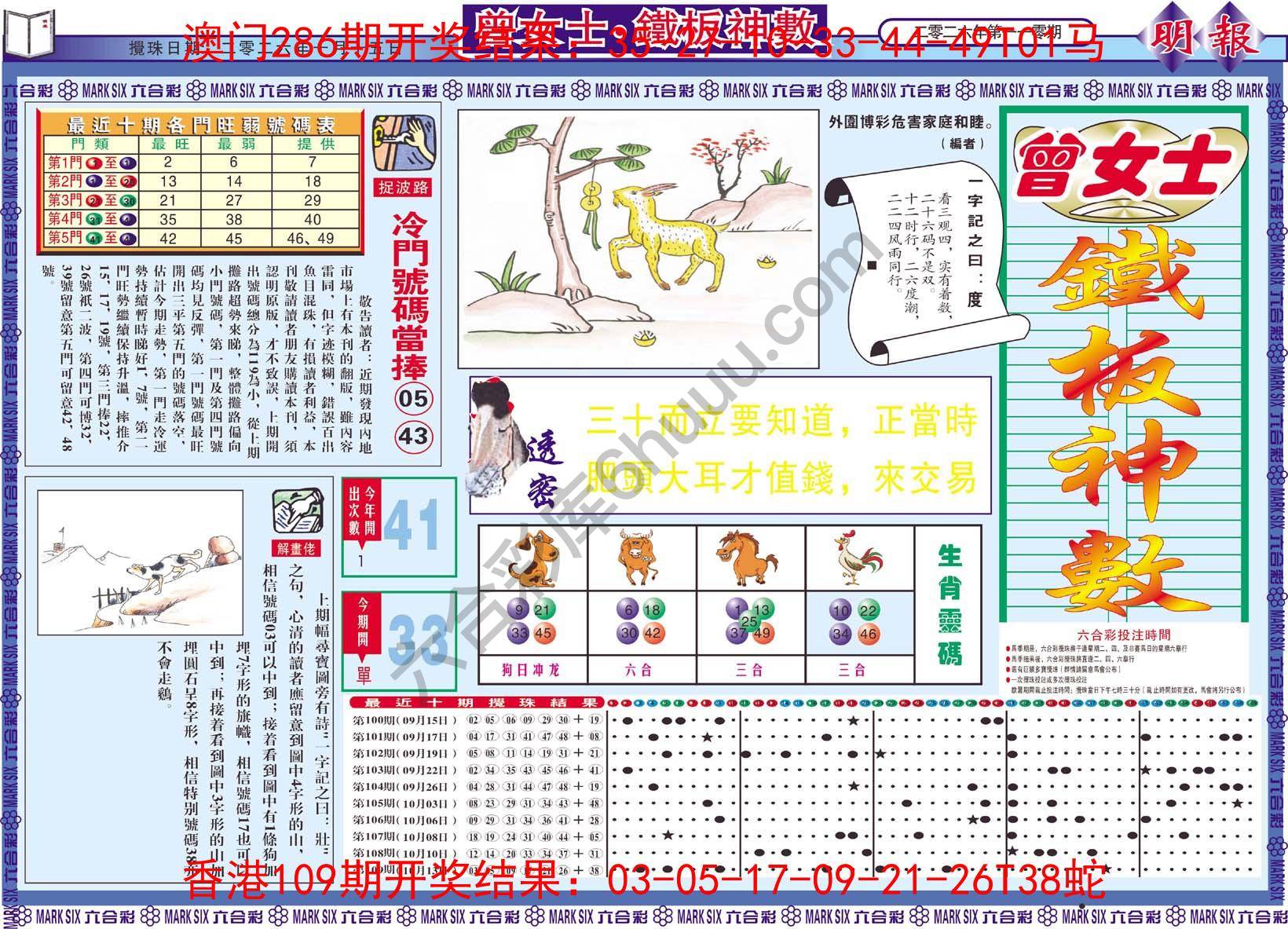 曾女士铁板神数
