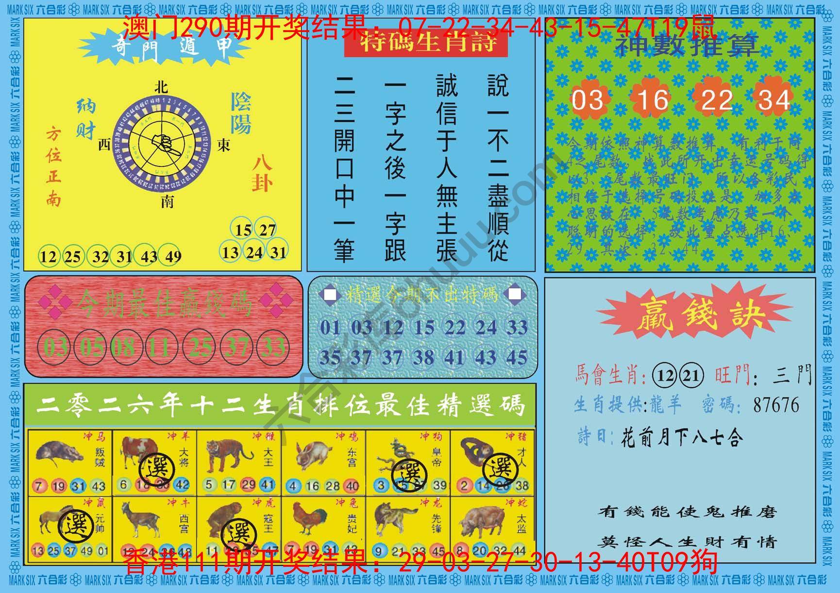 黄大仙灵码