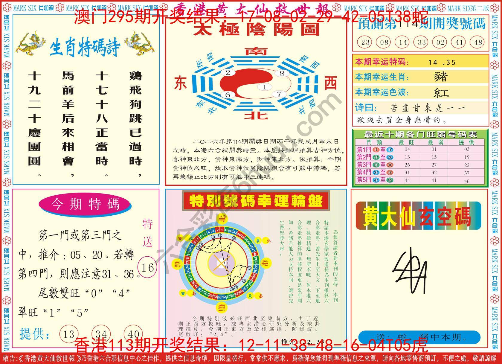 香港黄大仙救世报